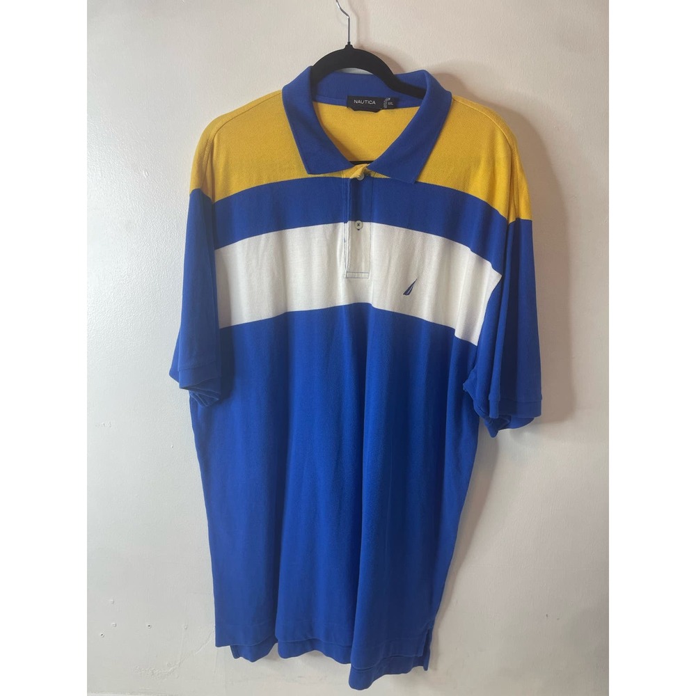 Men’s Blue and Gold Nautica Rugby polo